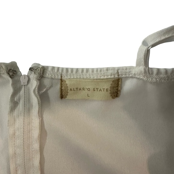 Altar’d State Tiered White flutter sleeve short dress - Picture 8 of 8